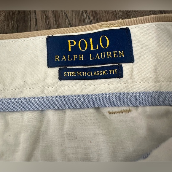 Men’s Polo Ralph Lauren Brown Embroidered Dogs Chino Stretch Shorts- 38 - Picture 8 of 14